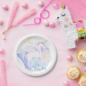 Assiettes En Carton Cute Rainbow Unicorn Fête d'anniversaire fille (Fête)