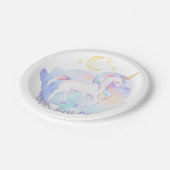 Assiettes En Carton Cute Rainbow Unicorn Fête d'anniversaire fille (Angle)