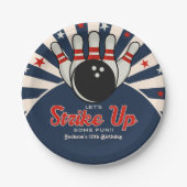 Assiettes En Carton Cute Retro Bowling Party for Kids (Devant)