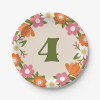Cute Retro Floral 4 | Quatrième anniversaire des f