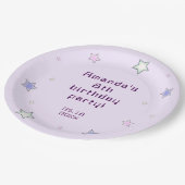 Assiettes En Carton Cute Retro Pastel Étoiles Anniversaire de enfant r (Angle)