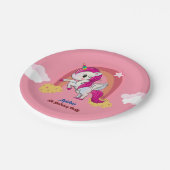 Assiettes En Carton Cute Rose Custom 5e Unicorn Anniversaire (Angle)