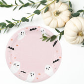 Assiettes En Carton Cute Rose Petit Boo Plaques Papier Halloween