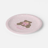Assiettes En Carton Cute rose Ruban Teddy Bear Fille Anniversaire (Angle)