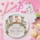 Assiettes En Carton Cute Rustic Woodland Animaux Forêt Baby shower (Fête)