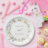 Assiettes En Carton Cute Rustique Jaune Pré Floral Mariage Wreath (Fête)