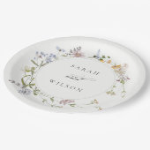 Assiettes En Carton Cute Rustique Jaune Pré Floral Mariage Wreath (Angle)