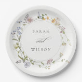 Assiettes En Carton Cute Rustique Jaune Pré Floral Mariage Wreath (Devant)