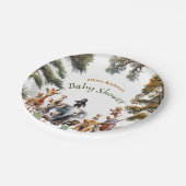 Assiettes En Carton Cute Safari Animaux Baby showers Plaques en papier (Angle)