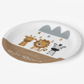 Assiettes En Carton Cute Safari Boho Bébé Animaux (Angle)