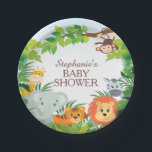 Assiettes En Carton Cute Safari Jungle Baby shower 7" Plate<br><div class="desc">Safari Jungle Baby shower 7" Plate Cute jungle baby shower papier plaque avec un singe accroché à un arbre,  girafe,  éléphant,  tigre,  lion & zèbre encadré de feuilles de jungle verte. Objets correspondants disponibles dans notre boutique.</div>