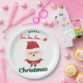 Assiettes En Carton Cute Santa (Fête)