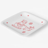 Assiettes En Carton Cute Santa and Reindeer Christmas square (Angulaire)