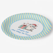 Assiettes En Carton Cute Santa Cat with Gift Box (Angle)