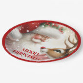 Assiettes En Carton Cute Santa Claus and Rudolph Funny Holiday Paper  (Angle)