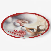 Assiettes En Carton Cute Santa Claus Cartoon Holiday Party Paper Plate (Angle)