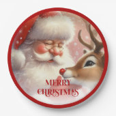 Assiettes En Carton Cute Santa Claus Rudolph Holiday Paper Plates (Devant)