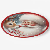 Assiettes En Carton Cute Santa Rudolph Christmas Party Paper Plates (Angle)