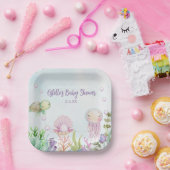 Assiettes En Carton Cute Sea Créatures Plaques de Baby shower rose (Fête)