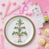 Assiettes En Carton Cute Sheep Tree Fleece Navidad (Fête)