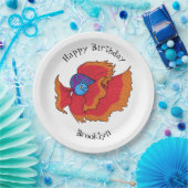 Assiettes En Carton Cute Siamese combat poisson betta dessin (Fête)