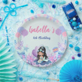 Assiettes En Carton Cute Sirène Arc-en-ciel Aquarelle fête d'anniversa (Fête)