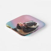 Assiettes En Carton Cute Skunk Manger des Macarons colorés (Angulaire)