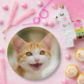 Assiettes En Carton Cute Smiling Kitten Visage Drôle Chat Meow Photo - (Fête)