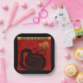 Assiettes En Carton Cute Snake chinois Année 2025 Zodiac Anniversaire (Fête)
