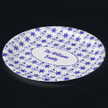 Assiettes En Carton Cute Snowman Motifs Snowflakes Blue Christmas<br><div class="desc">Cute Snowman Snowflakes Motif Blue and White Christmas Party Plate,  vous pouvez modifier ou supprimer le texte</div>