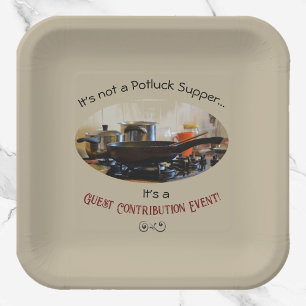 Assiettes En Carton Cute soirée Potluck Beige