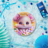 Assiettes En Carton Cute souris rose Kawaii (Fête)