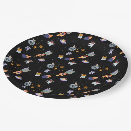 Assiettes En Carton Cute space kitten in the galaxy (Angle)