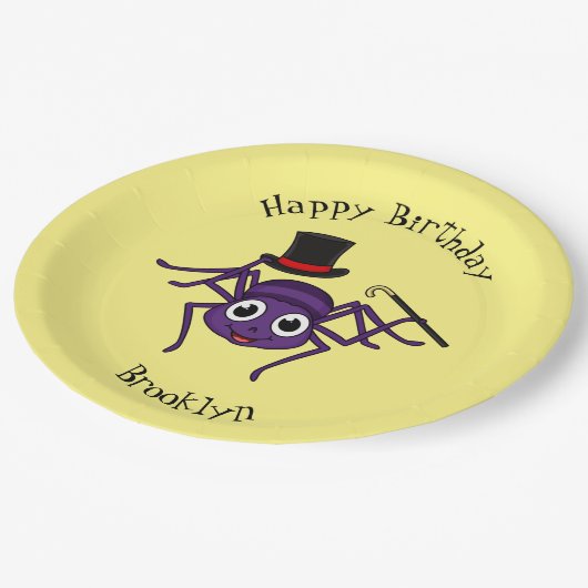 Assiettes En Carton Cute Spider dans le top a un dessin animé (Angle)