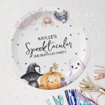 Assiettes En Carton Cute Spooktacular Anniversaire<br><div class="desc">Alors que les feuilles changent de couleur et que l'air commence à se répandre en cool, c'est le moment idéal pour une fête d'anniversaire d'enfant sur le thème de l'Halloween. Ces assiettes de fête sont l'ajout parfait à votre planification de fête. Avec des images d'aquarelle d'un fantôme, d'une chauve-souris, d'une...</div>