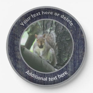 Assiettes En Carton Cute Squirrel Nature Art Personnalisé Party