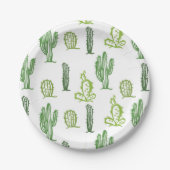 Assiettes En Carton Cute Succulent Joli Cactus en papier vert (Devant)