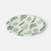 Assiettes En Carton Cute Succulent Joli Cactus en papier vert (Angle)
