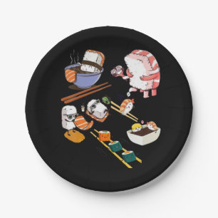 Assiettes En Carton Cute Sushi Anime Kawaii Otaku Manga Set Japonais F