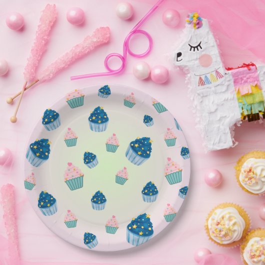 Assiettes En Carton Cute Sweet cupcake & Sprinkle 2e anniversaire fill (Fête)