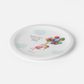 Assiettes En Carton Cute Sweet Girl with Balloons Party Fournitures (Angle)
