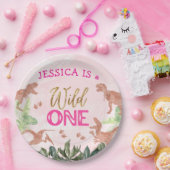 Assiettes En Carton Cute T Rex Dinosaur Fille 1er anniversaire (Fête)