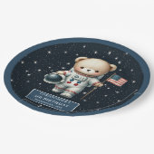 Assiettes En Carton Cute Teddy Bear Astronaut Baby Boy Shoy Party (Angle)