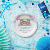 Assiettes En Carton Cute Teddy Bear Pique-nique Rainbow Twins Fille An (Fête)