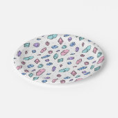 Assiettes En Carton Cute tendance Pastel Gemstones Gems Crystal Motif (Angle)