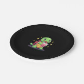 Assiettes En Carton Cute turtle drinking boba. Funny Boba Turtles Love (Angle)