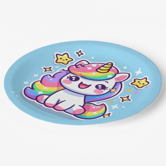 Assiettes En Carton Cute Unicorn (Angle)