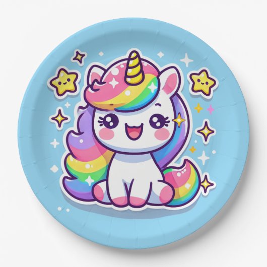 Assiettes En Carton Cute Unicorn (Devant)