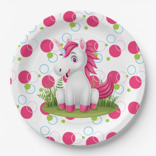 Assiettes En Carton Cute Unicorn Anniversaire Plaque Papier