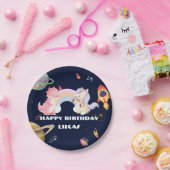 Assiettes En Carton Cute Unicorn Dinosaur Galaxy Rocket fête d'anniver (Fête)